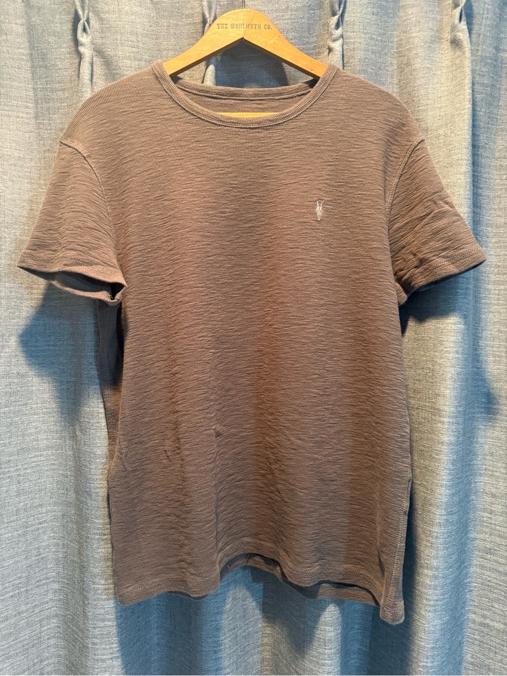 (M) AllSaints Waffle Dark Beige T-Shirt